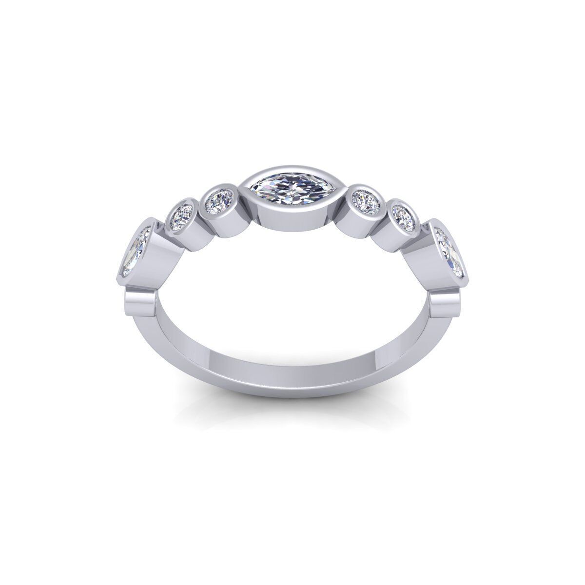 Stackable Diamond Ring 3d Model and Render   3D print model_2