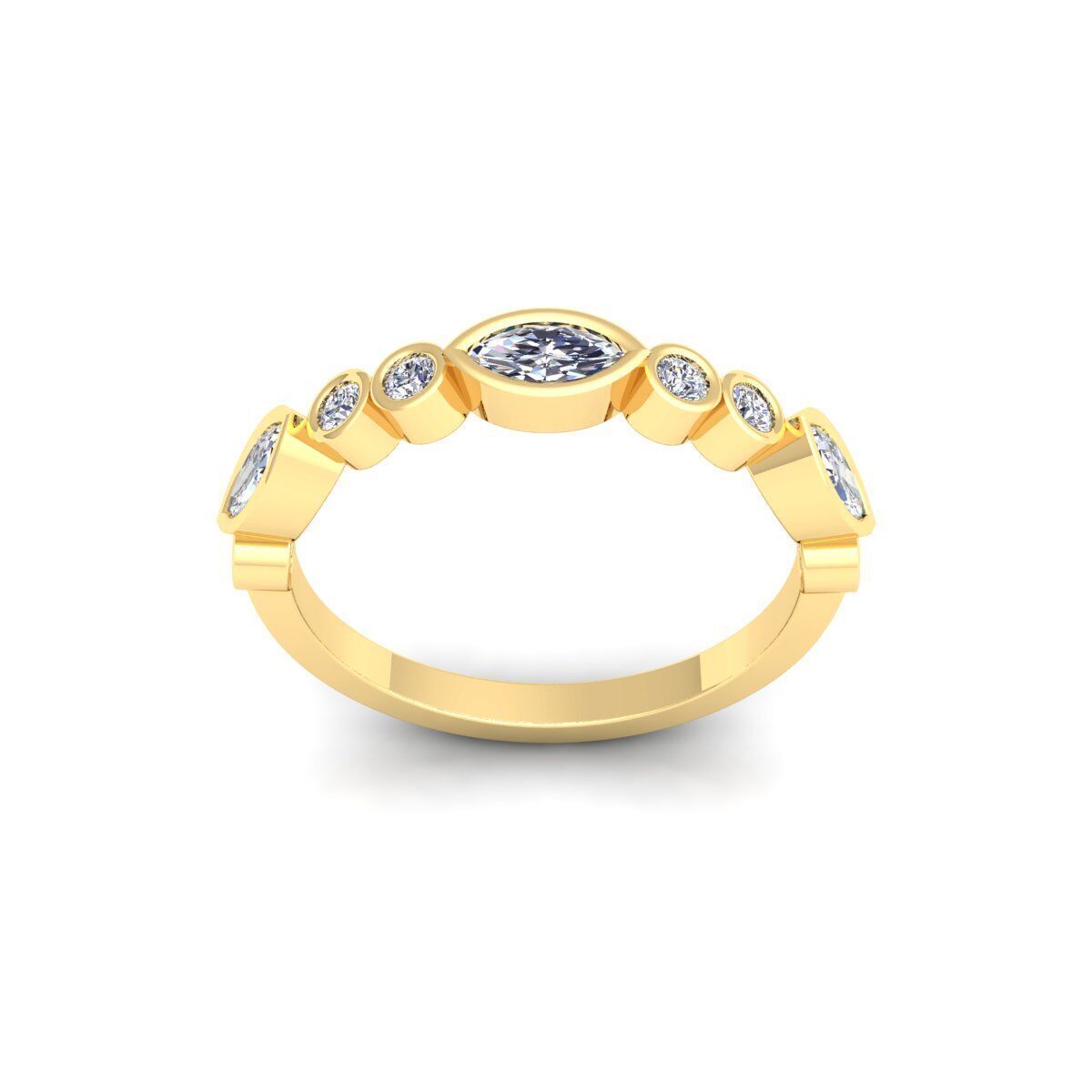Stackable Diamond Ring 3d Model and Render   3D print model_1