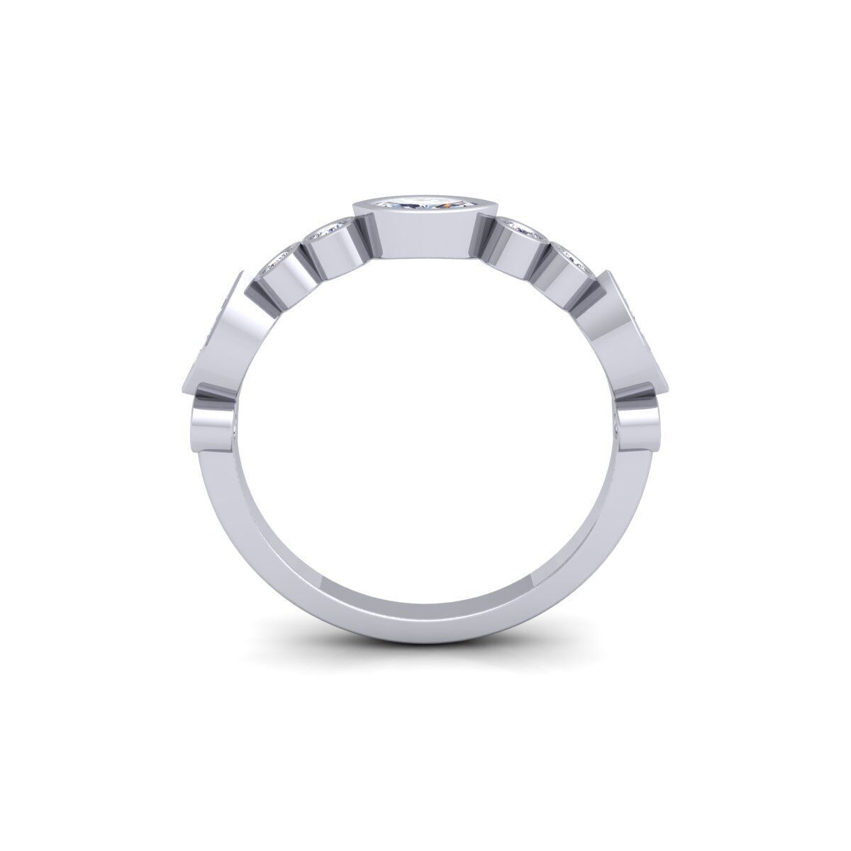 Stackable Diamond Ring 3d Model and Render   3D print model_5