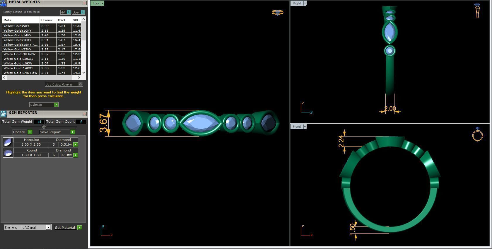 Stackable Diamond Ring 3d Model and Render   3D print model_12