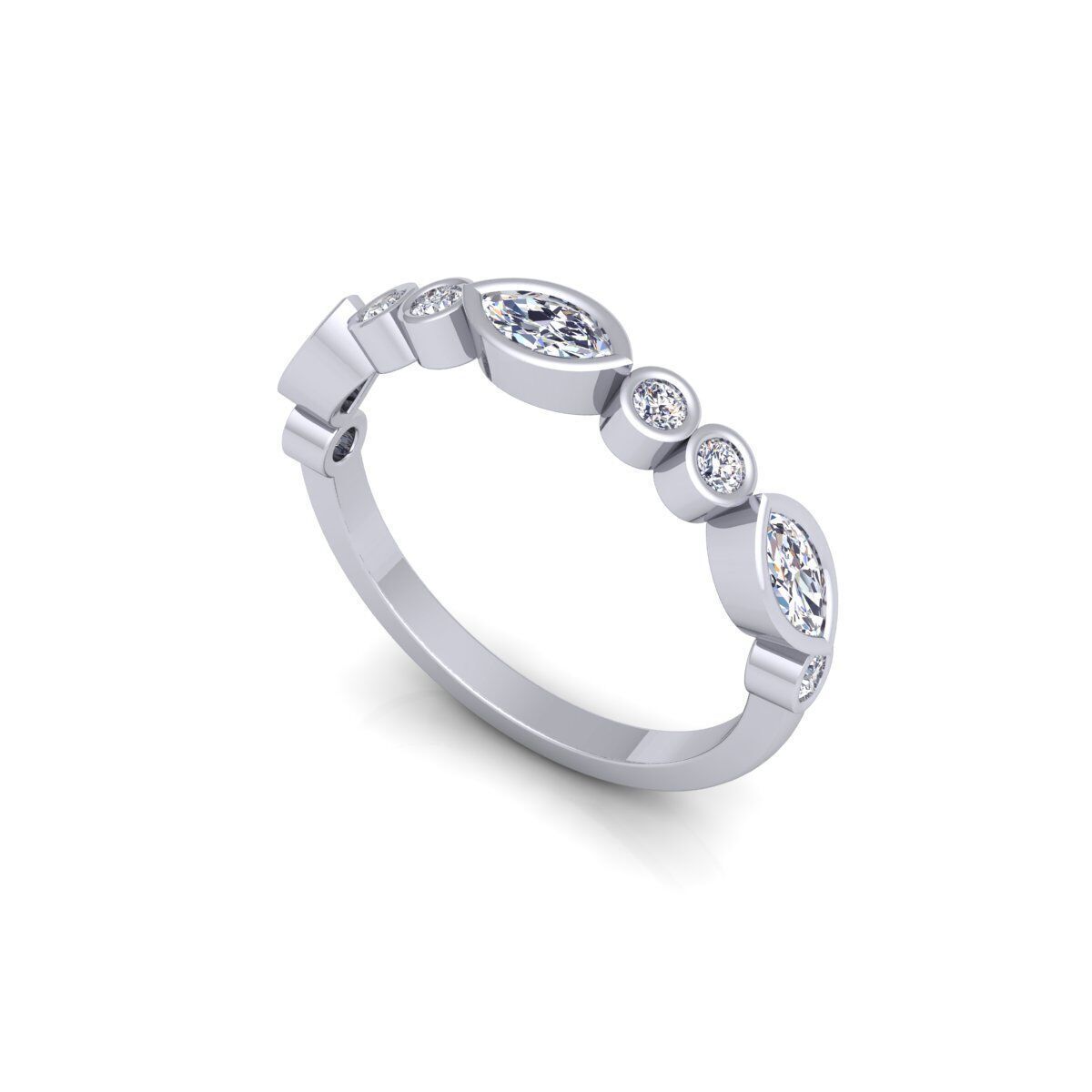 Stackable Diamond Ring 3d Model and Render   3D print model_11
