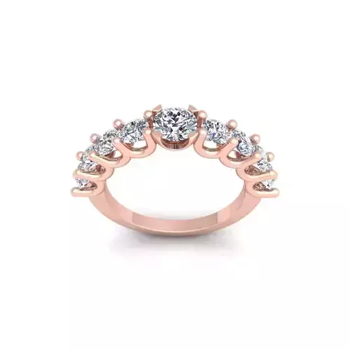 U Shape Diamond Ring 3d Model and Render 