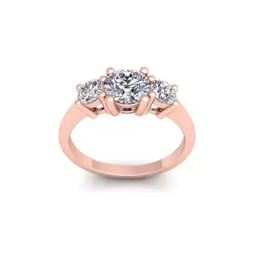 3 Stone Diamond Ring 3d Model and Render 