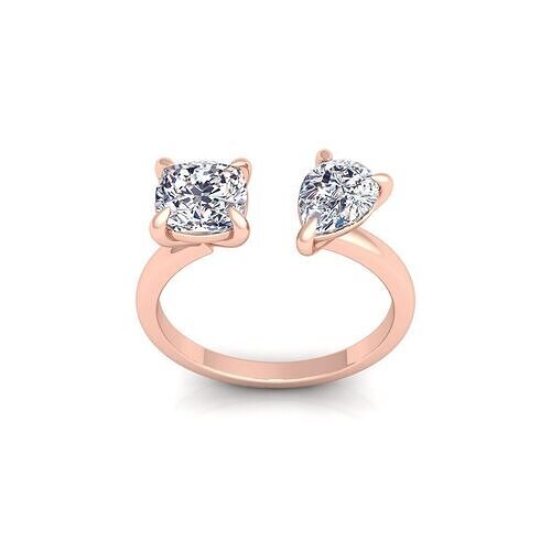 Open Diamond Ring 3d Model and Render 3D print model