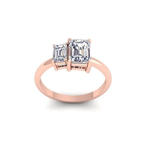 2 Stone Open Diamond Ring 3d Model and Render  3D print model