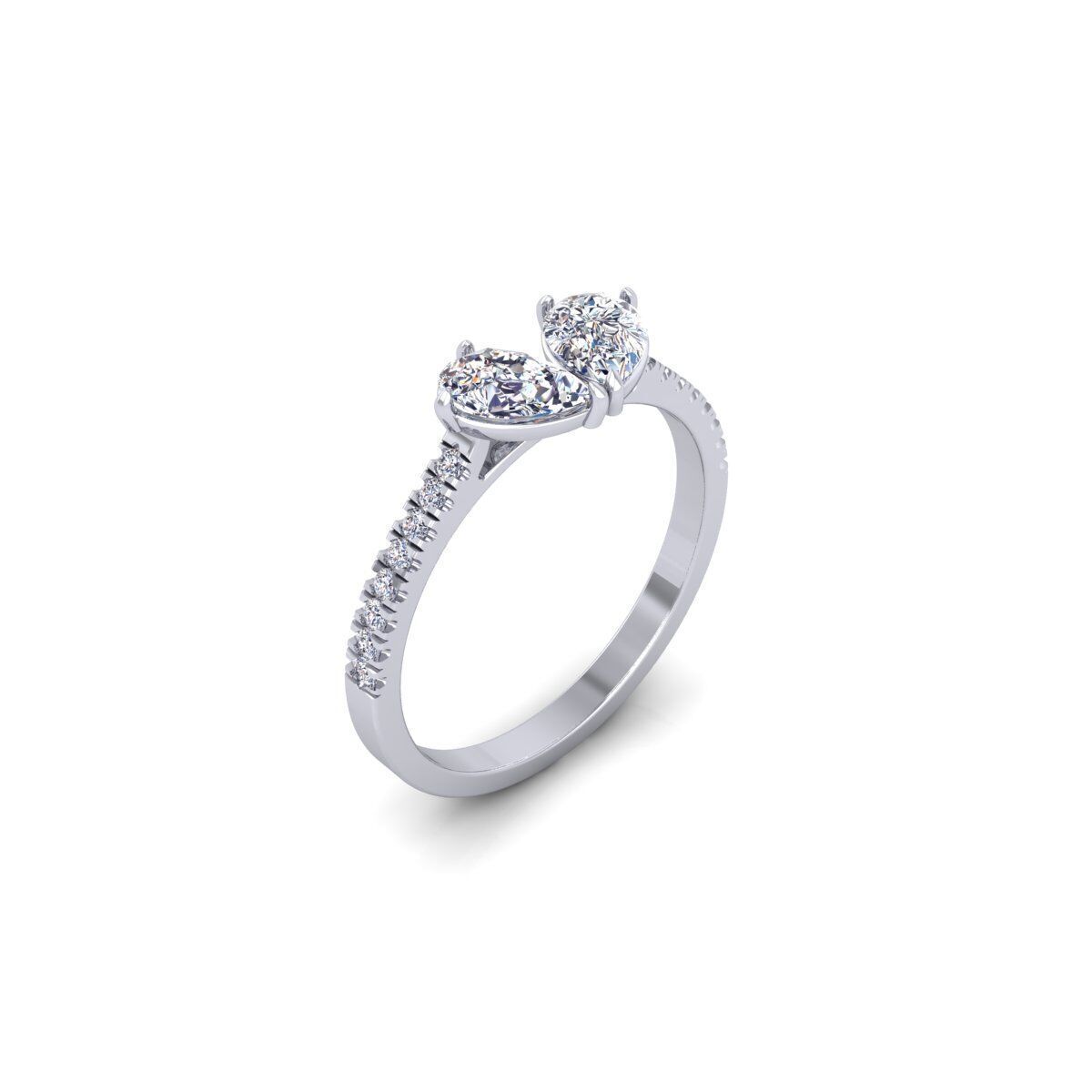 Two Stone Open Ring 3d Model and Render  3D print model_8