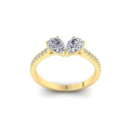 Two Stone Open Ring 3d Model and Render  3D print model