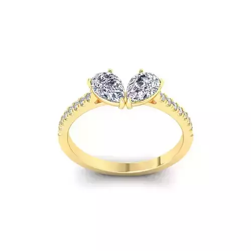 Two Stone Open Ring 3d Model and Render 