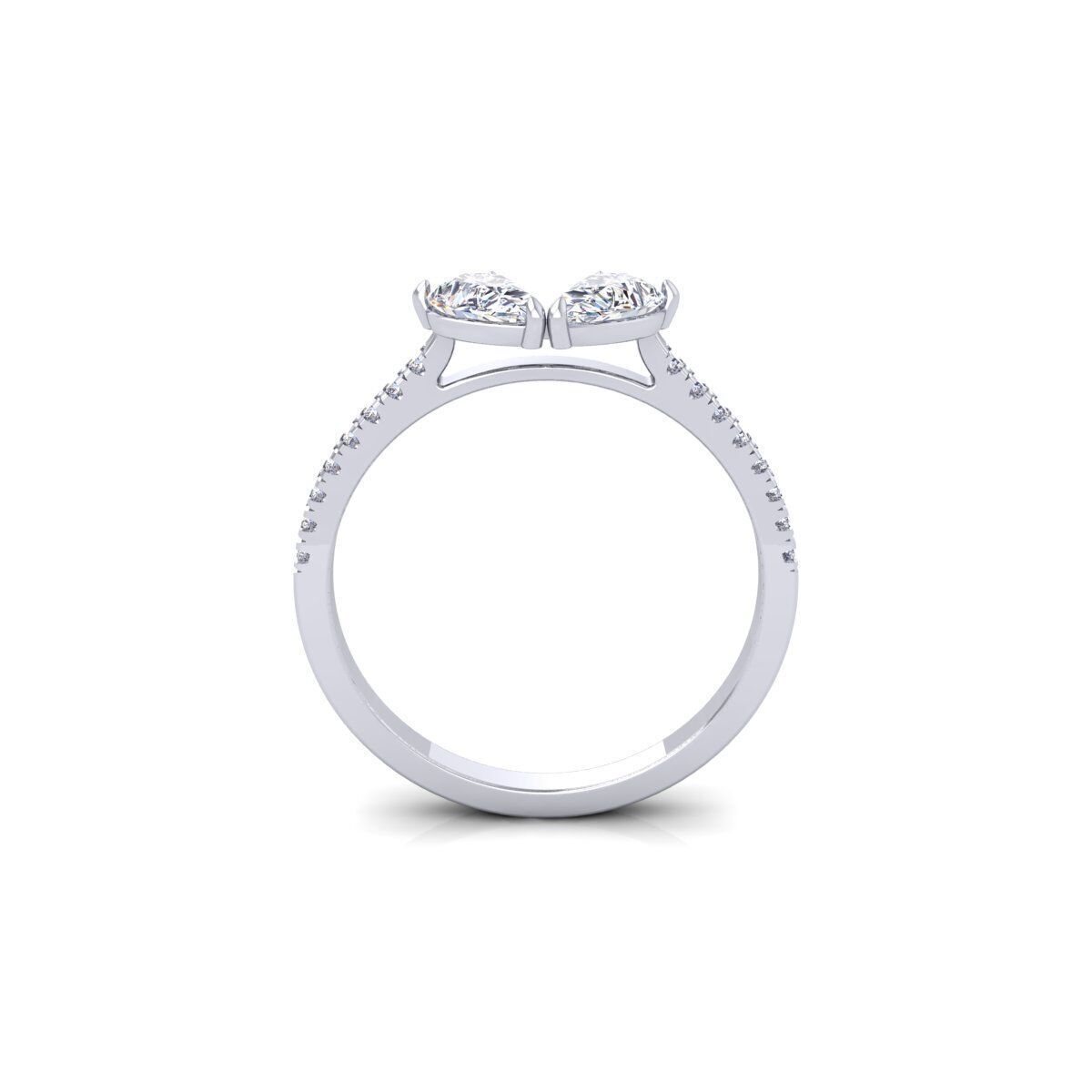 Two Stone Open Ring 3d Model and Render  3D print model_5