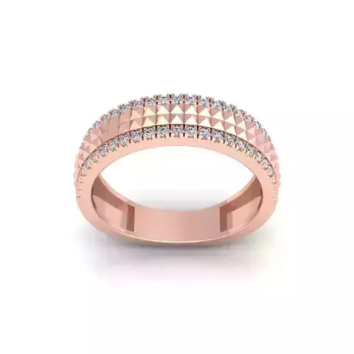 Pyramid Band Ring 3d Model and Render  