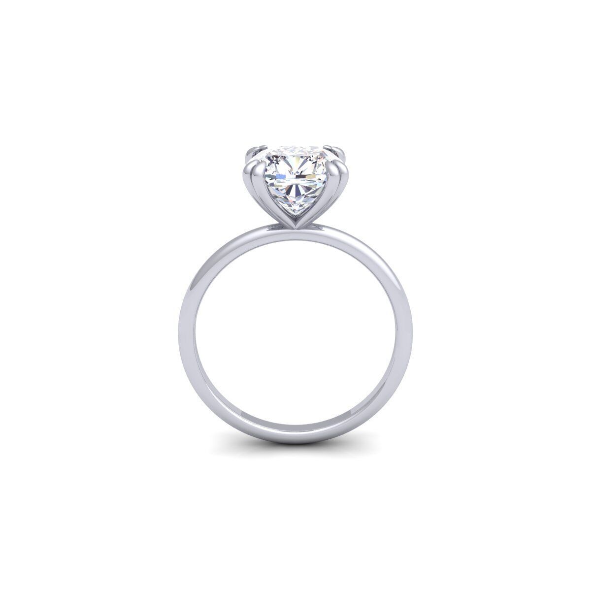 Cushion Solitaire Diamond Ring 3d Model and Render 3D print model_5