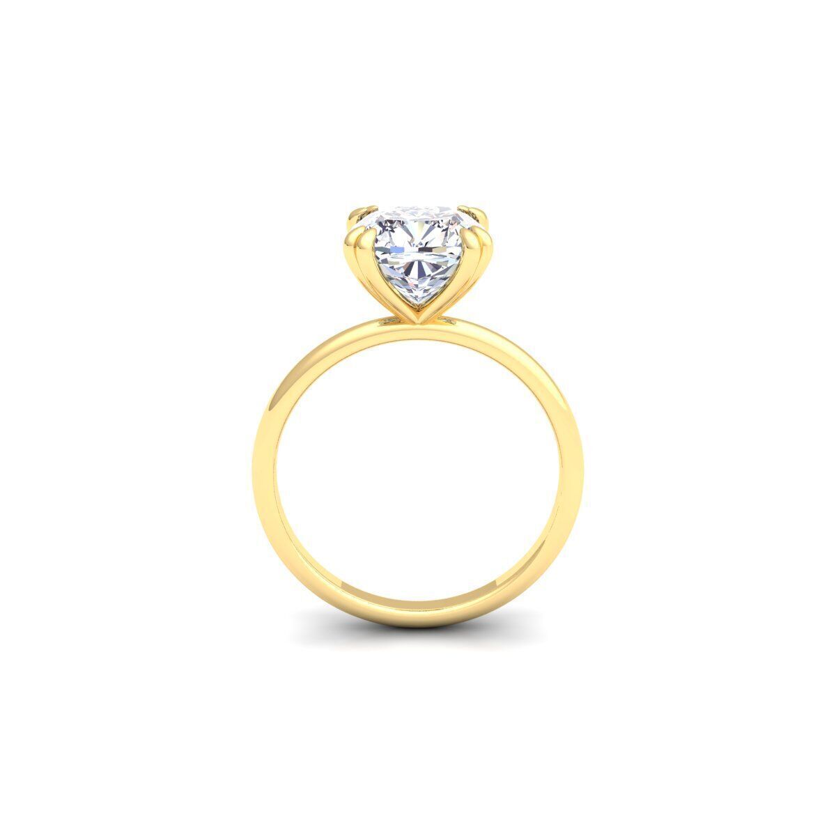 Cushion Solitaire Diamond Ring 3d Model and Render 3D print model_3