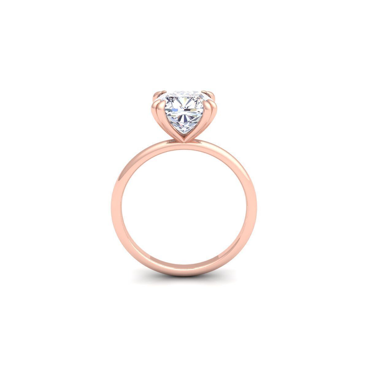 Cushion Solitaire Diamond Ring 3d Model and Render 3D print model_4