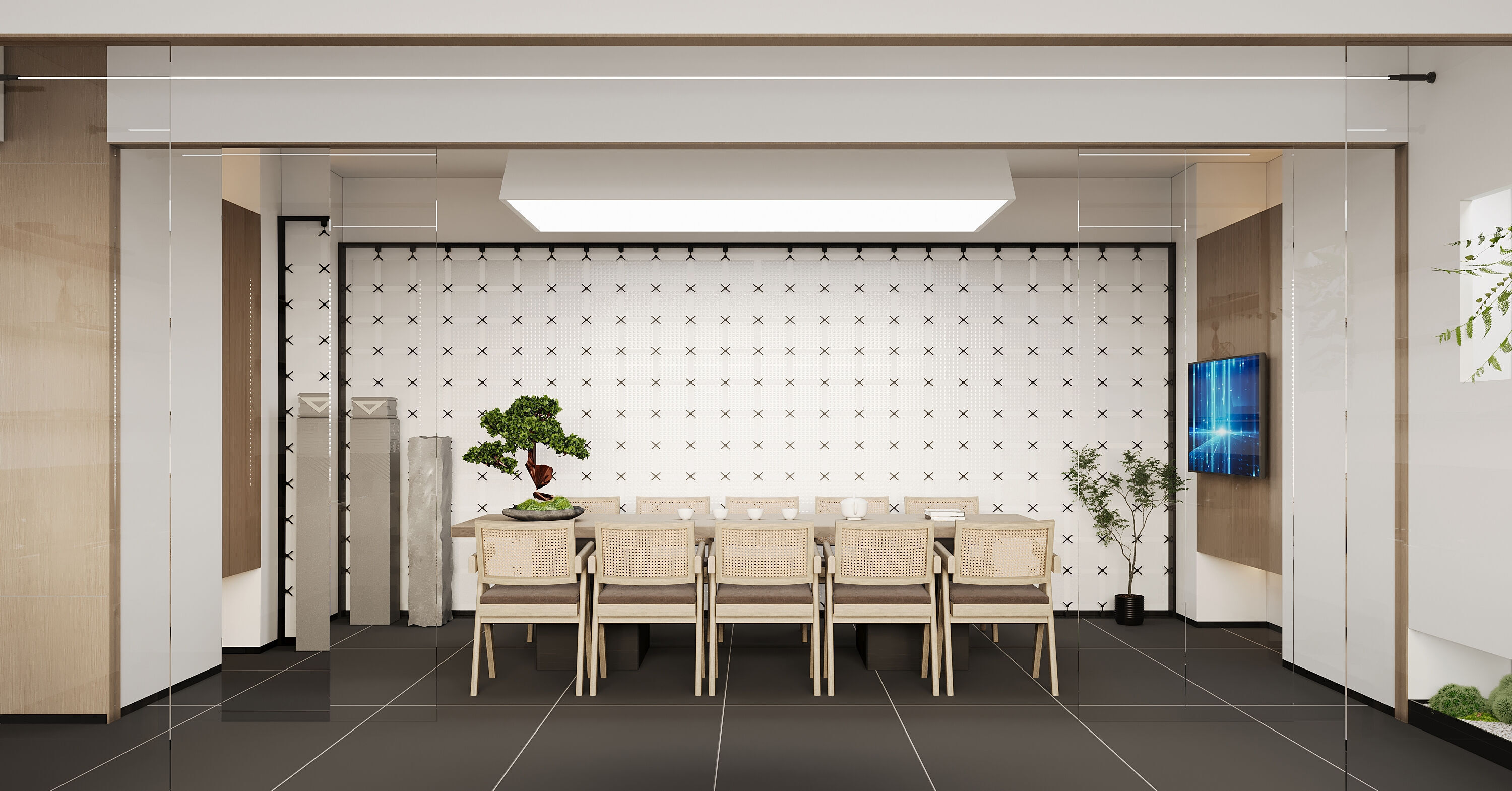  Office  reception lobby interior scene 11 3D model_3