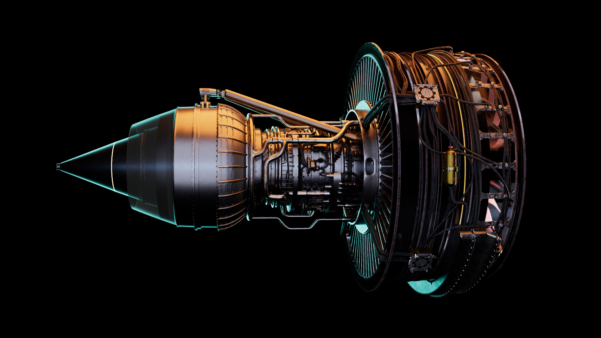 Turbofan Engine 3D model_3