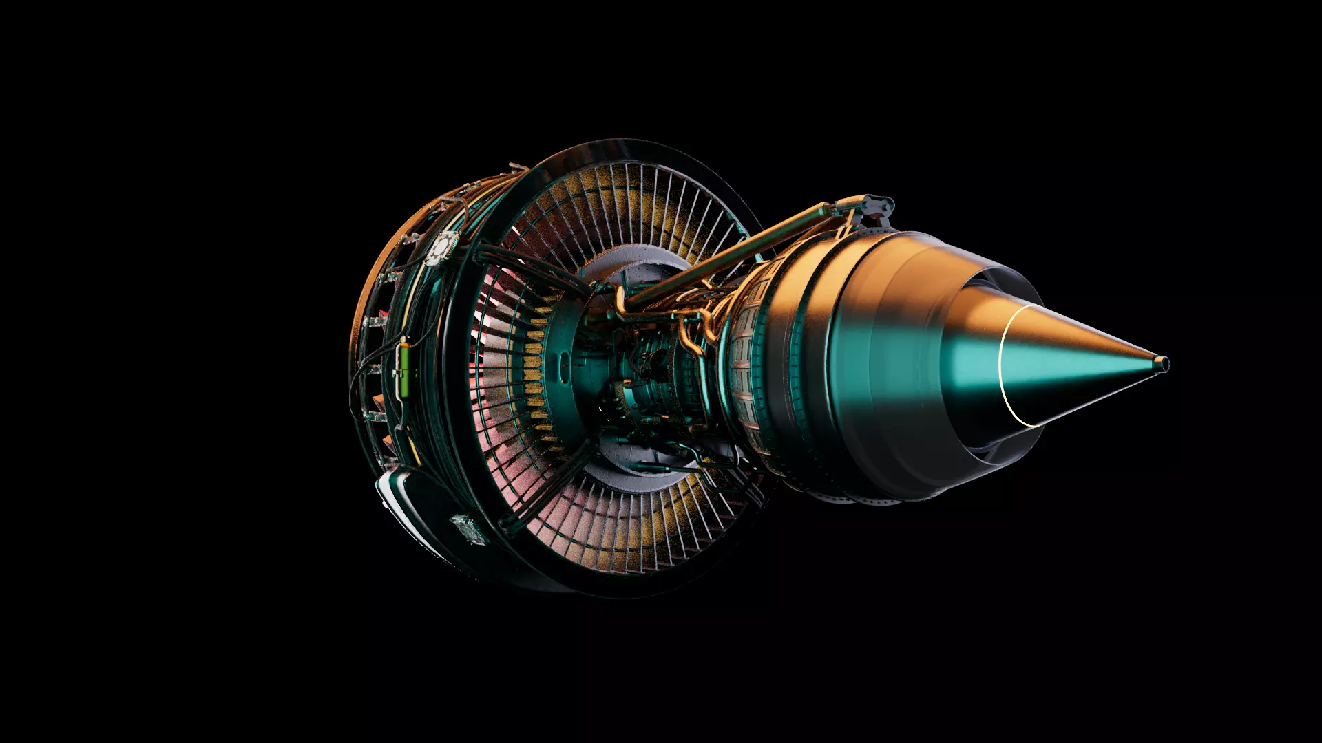 Turbofan Engine 3D model_0
