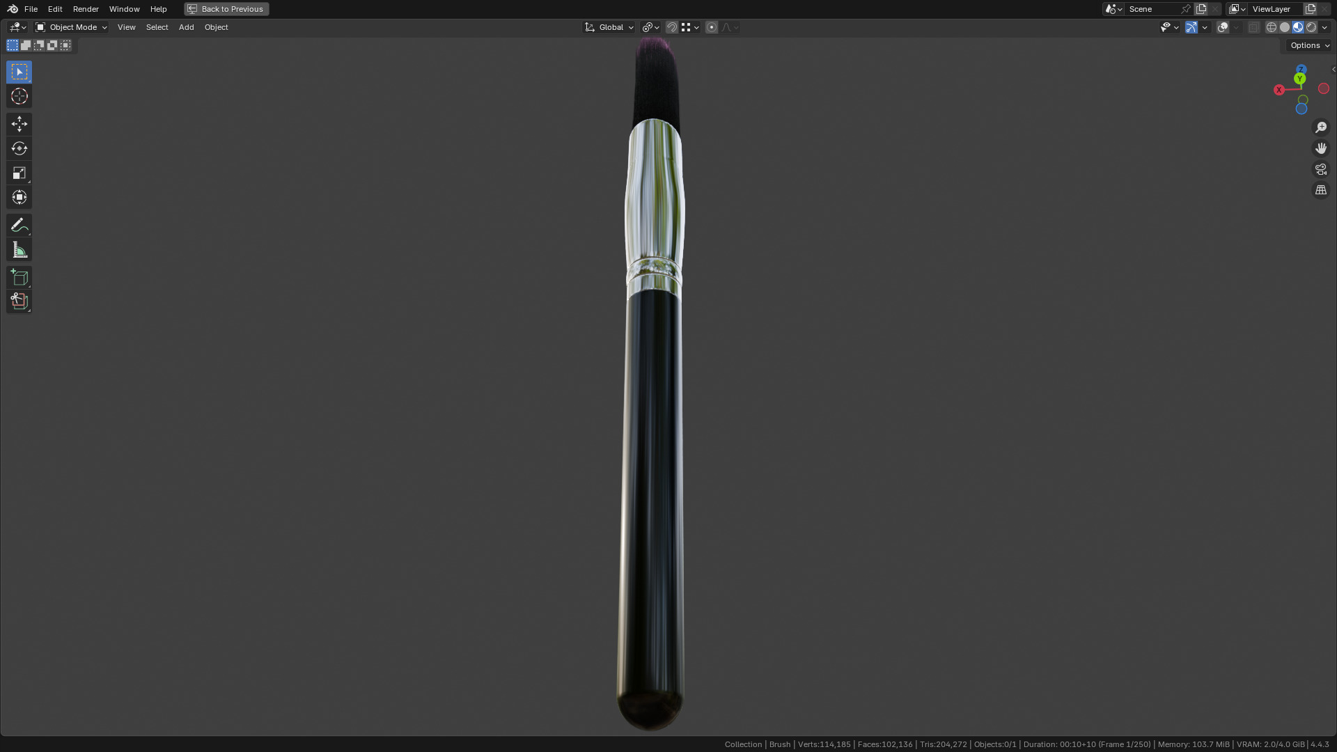 Make Up Brush PBR 23 3D model_36