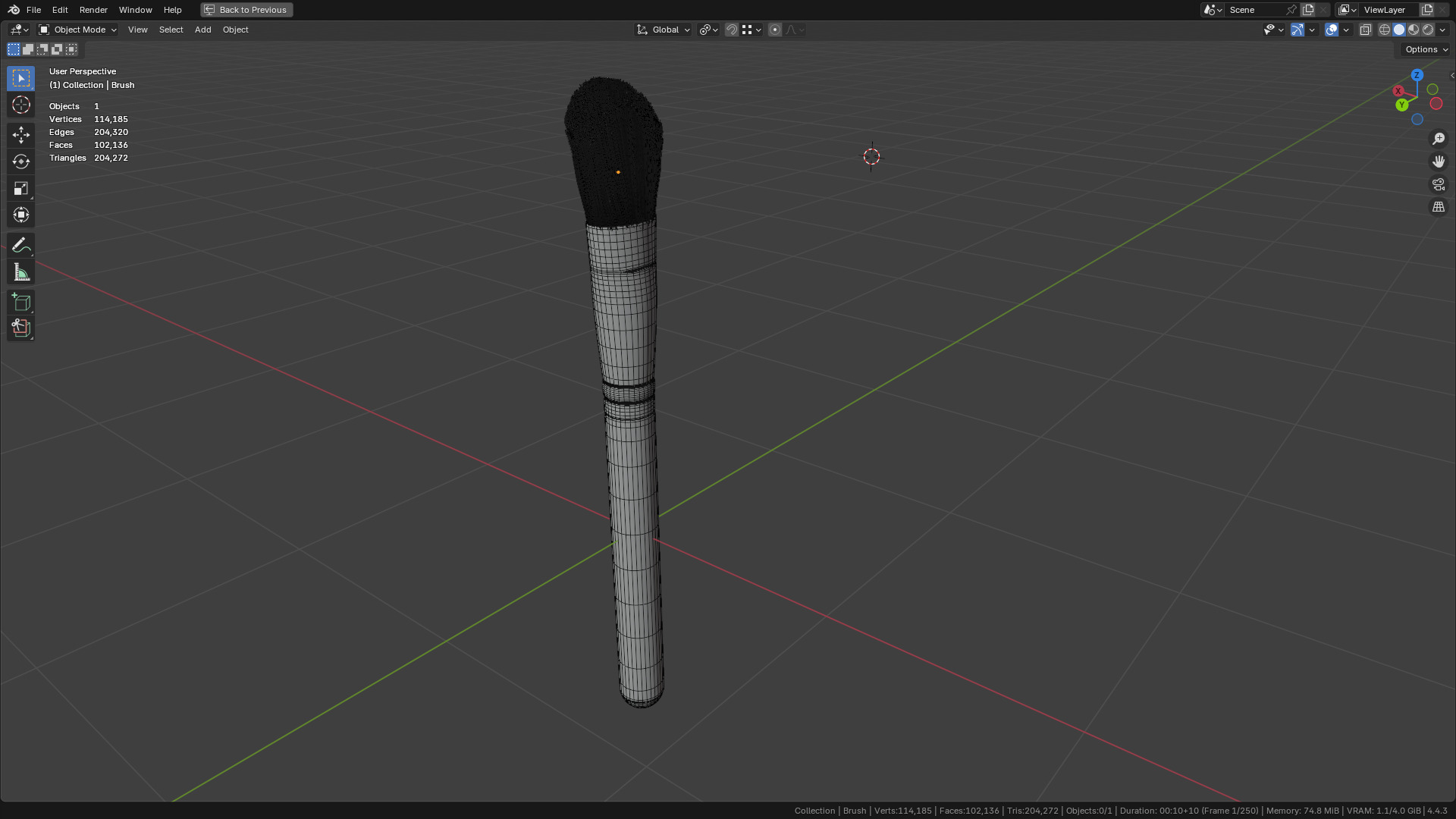 Make Up Brush PBR 23 3D model_7