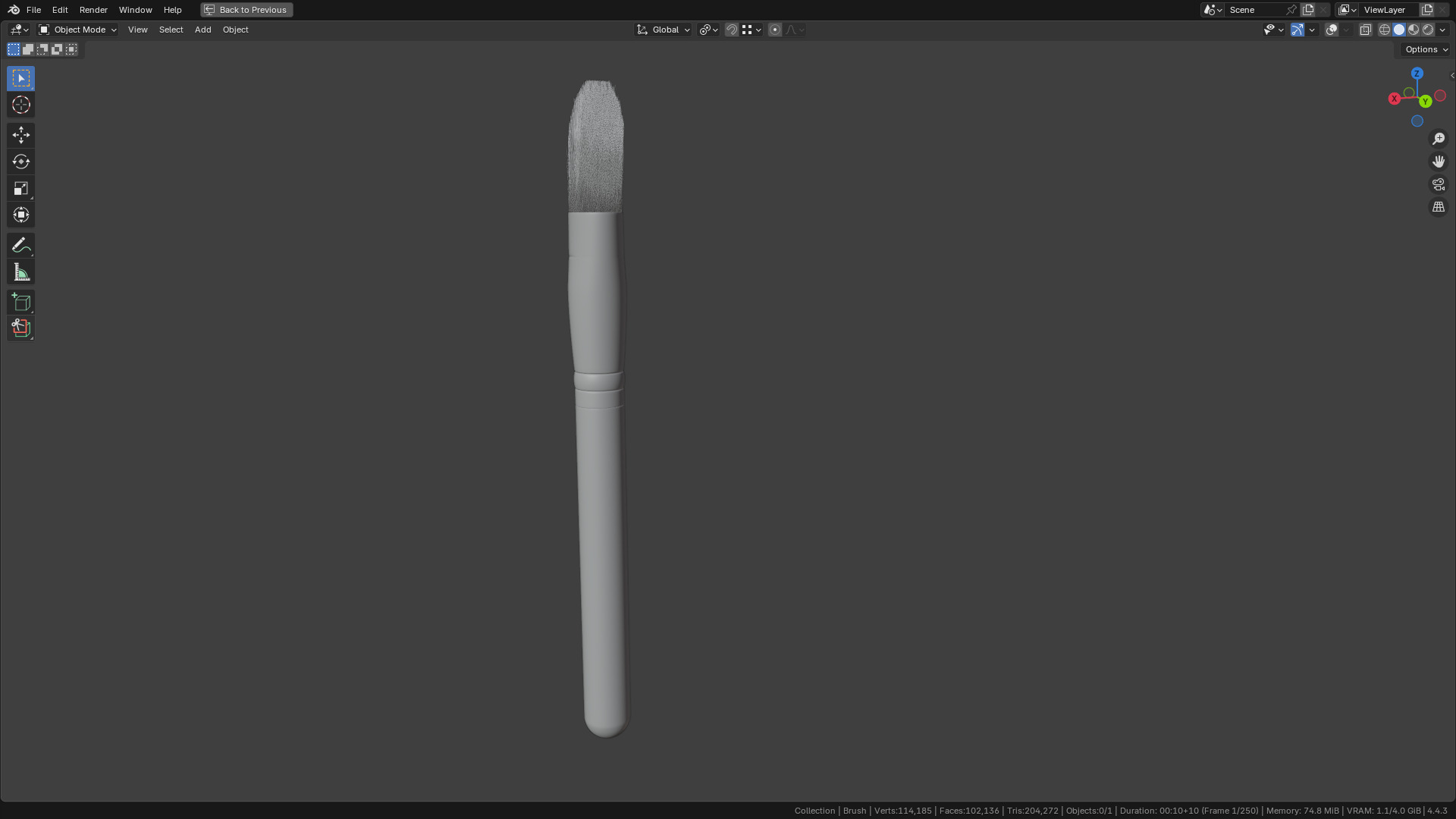 Make Up Brush PBR 23 3D model_27