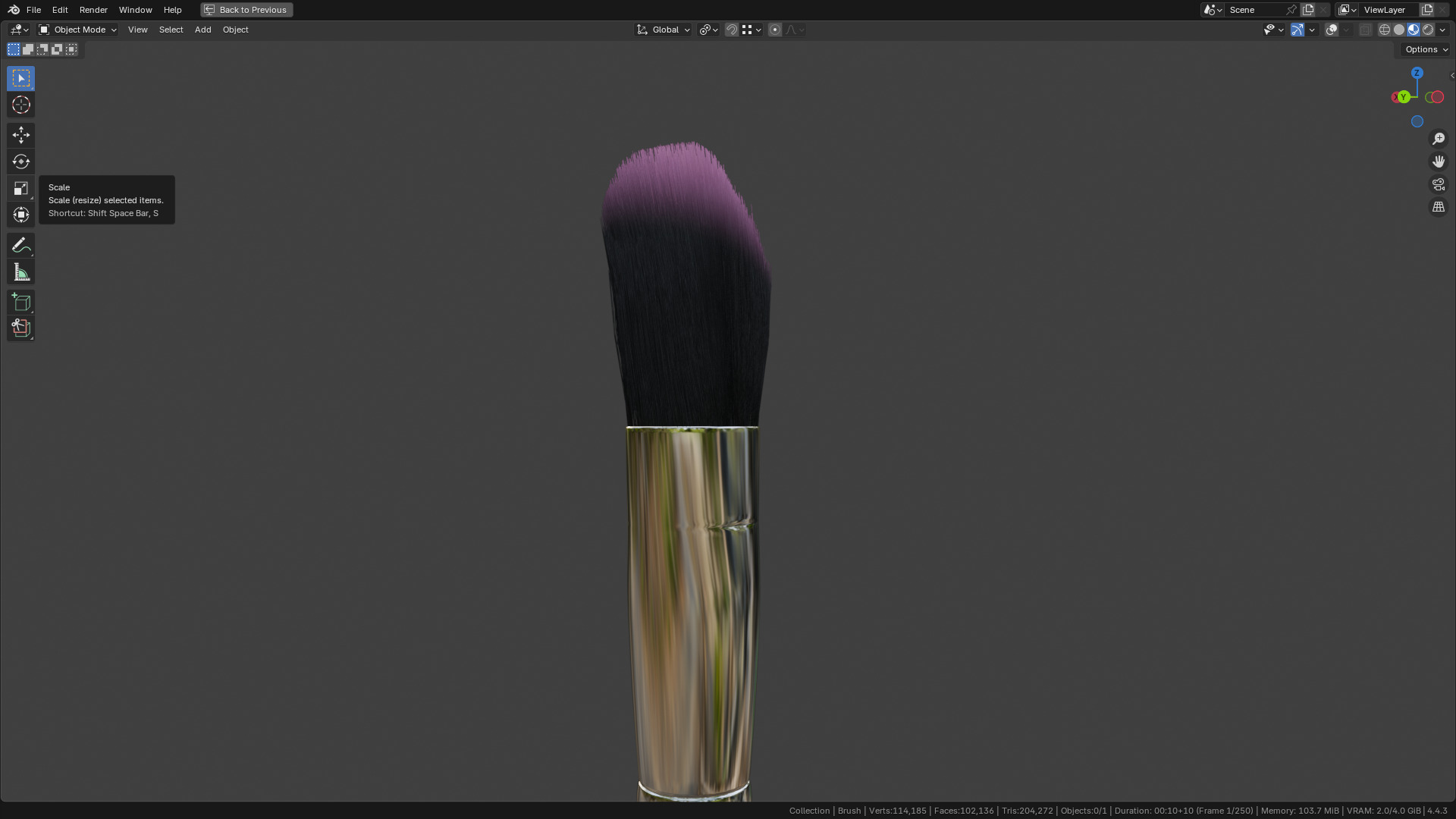 Make Up Brush PBR 23 3D model_4