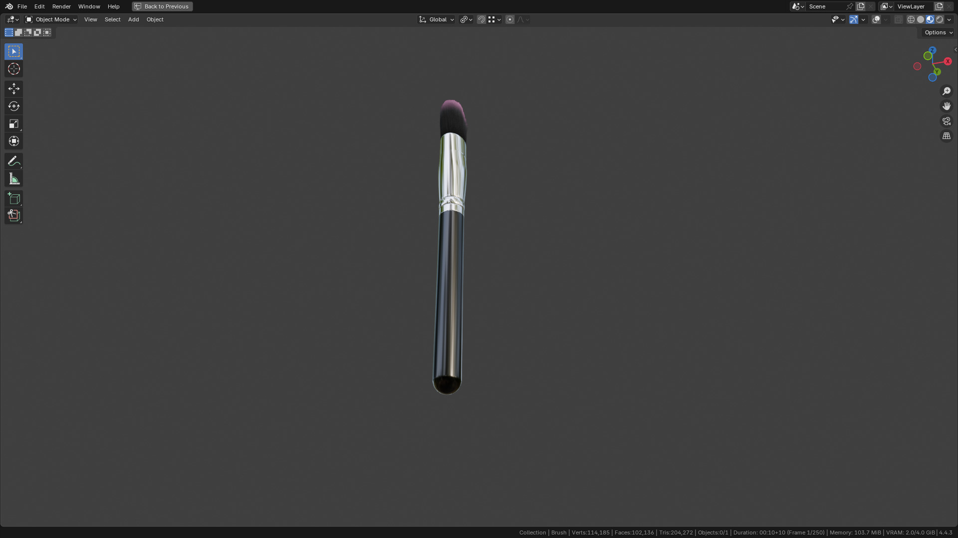 Make Up Brush PBR 23 3D model_5