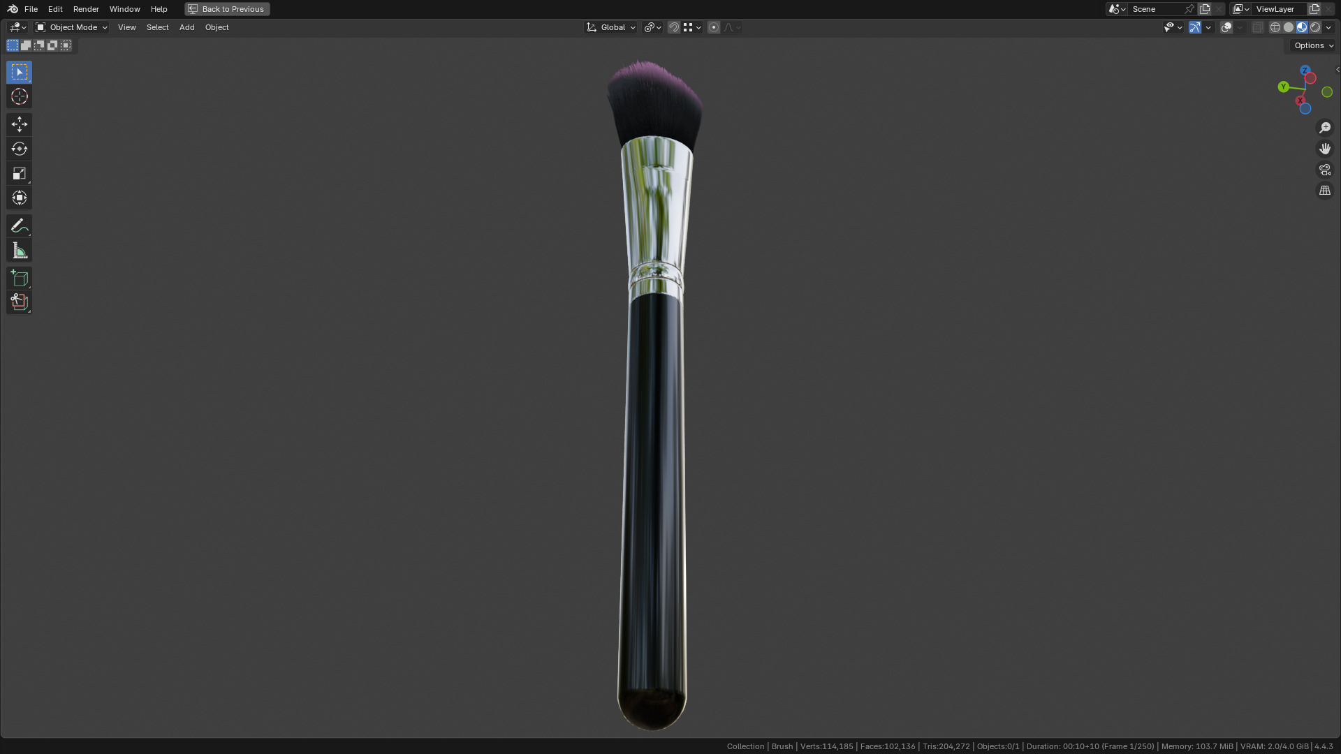 Make Up Brush PBR 23 3D model_6