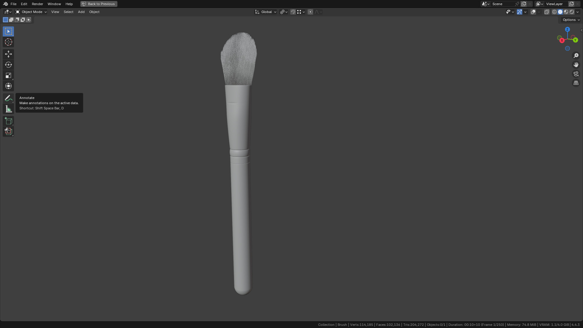Make Up Brush PBR 23 3D model_39