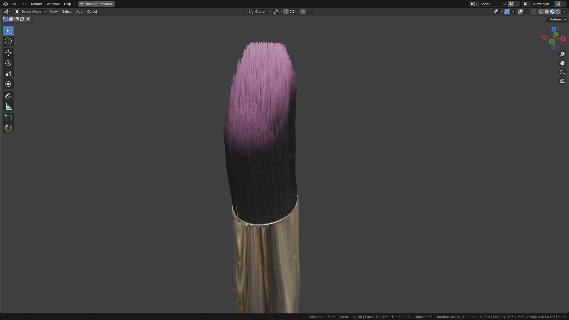Make Up Brush PBR 23 3D model_43