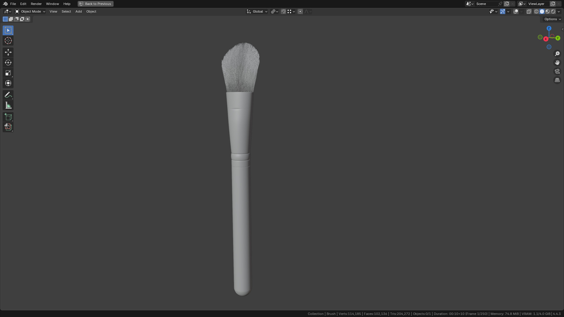 Make Up Brush PBR 23 3D model_11