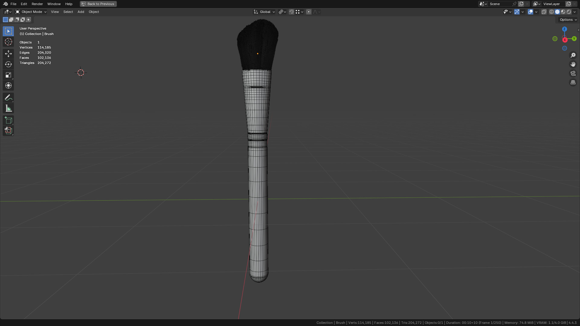 Make Up Brush PBR 23 3D model_44
