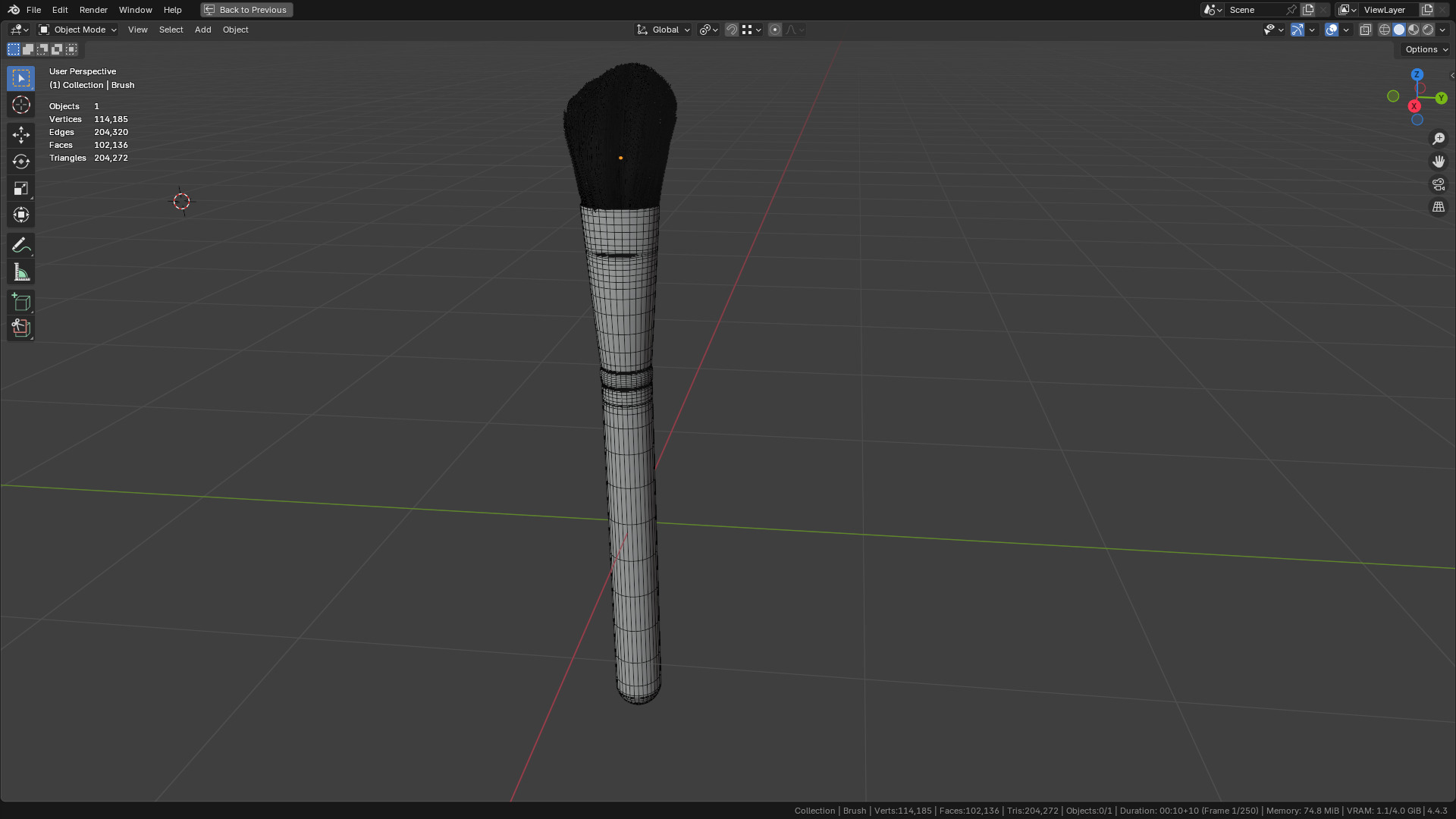 Make Up Brush PBR 23 3D model_21