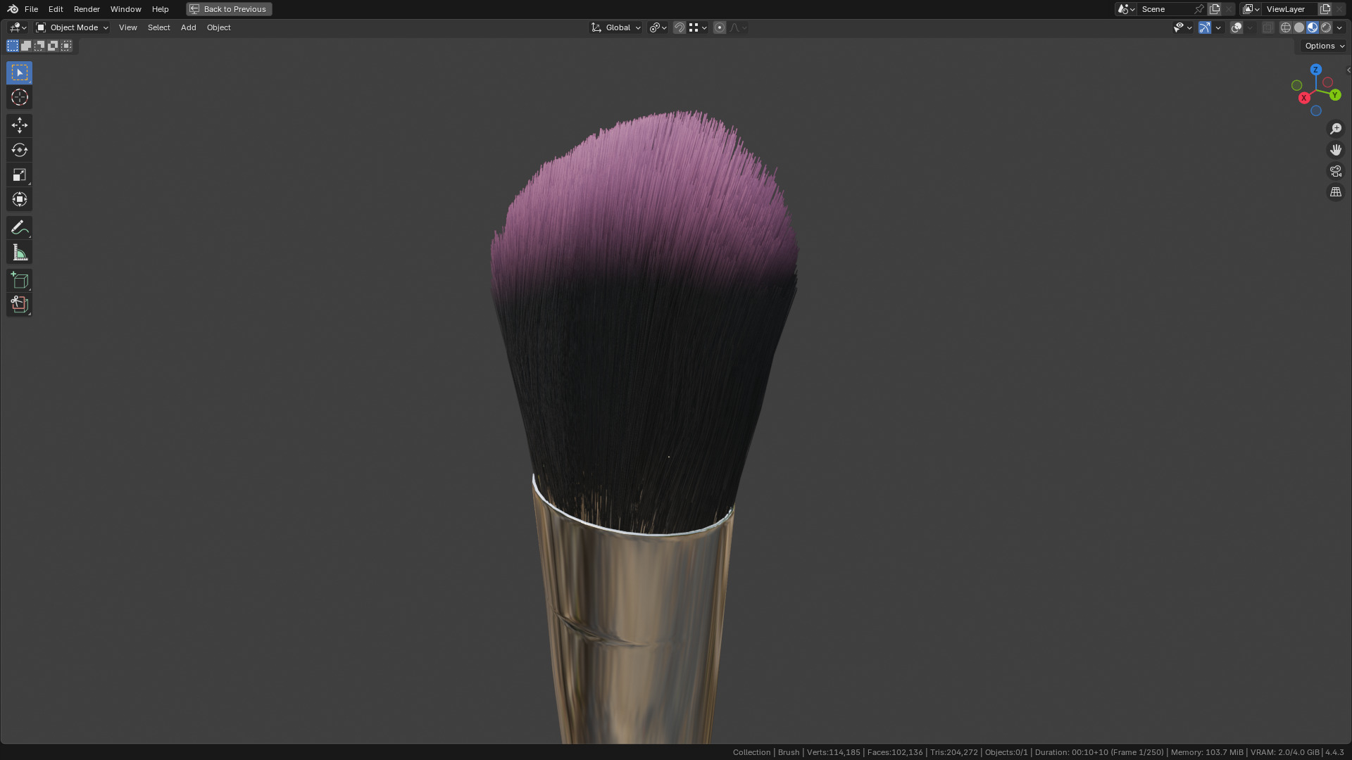 Make Up Brush PBR 23 3D model_8