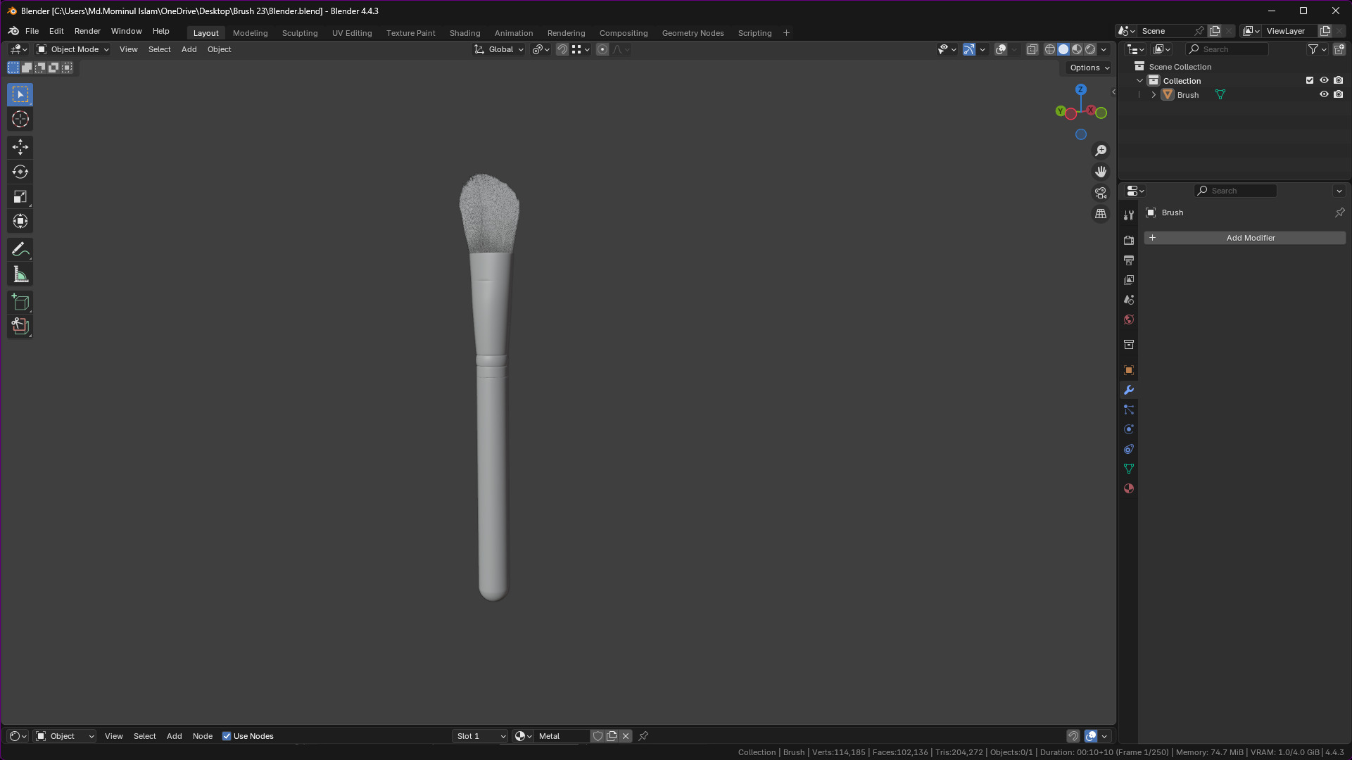 Make Up Brush PBR 23 3D model_20