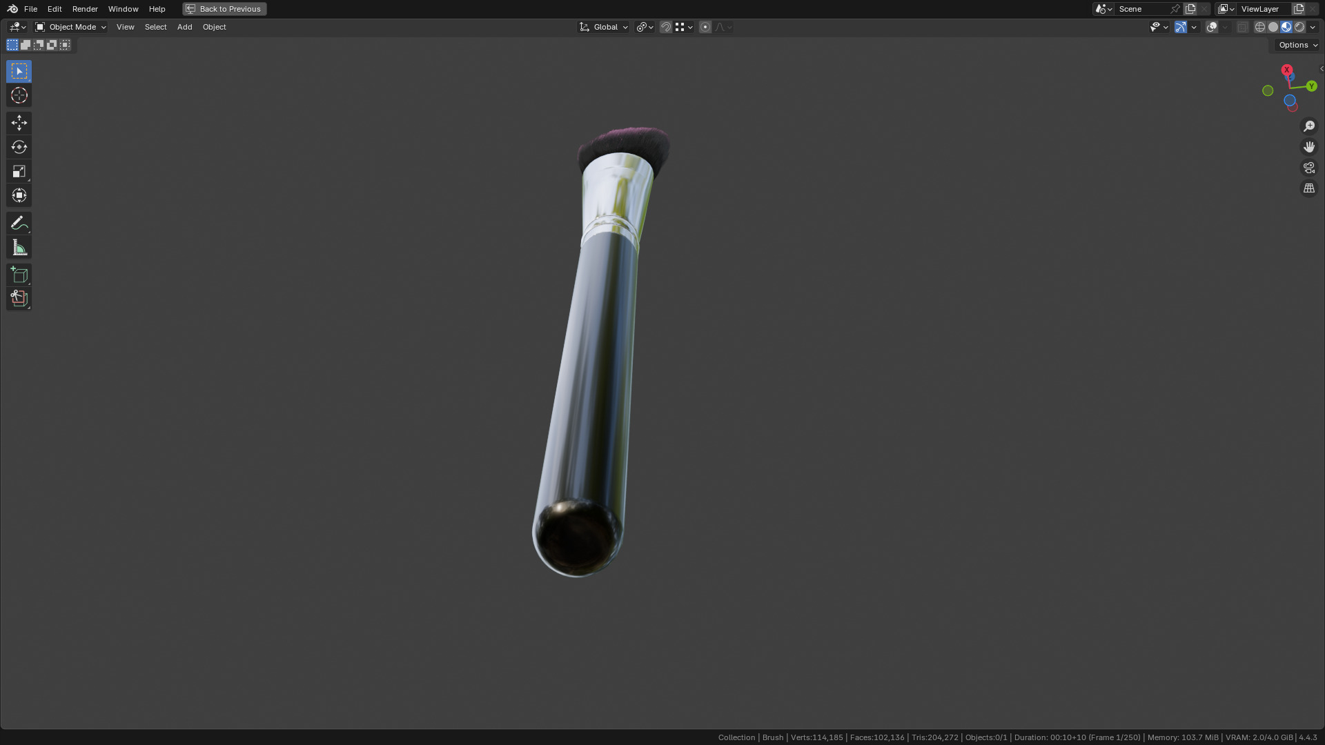 Make Up Brush PBR 23 3D model_2