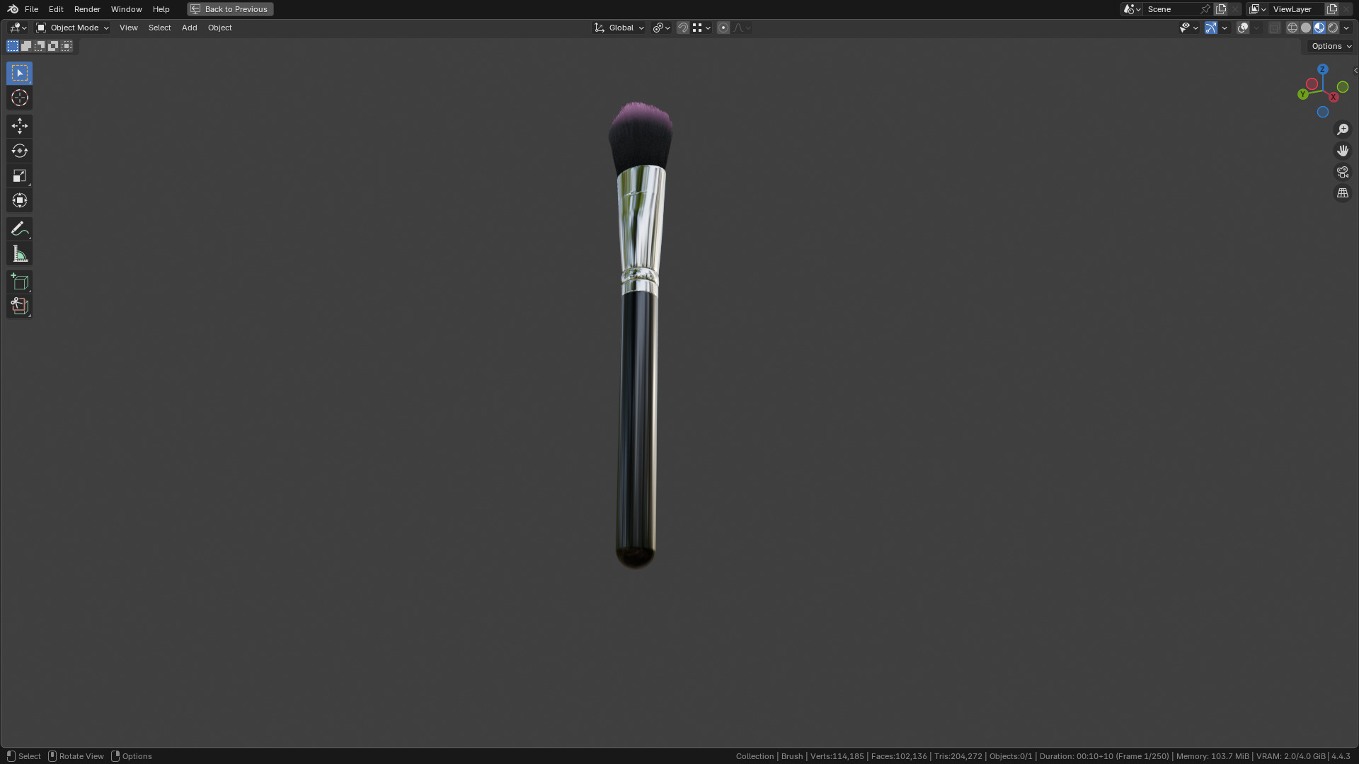 Make Up Brush PBR 23 3D model_9