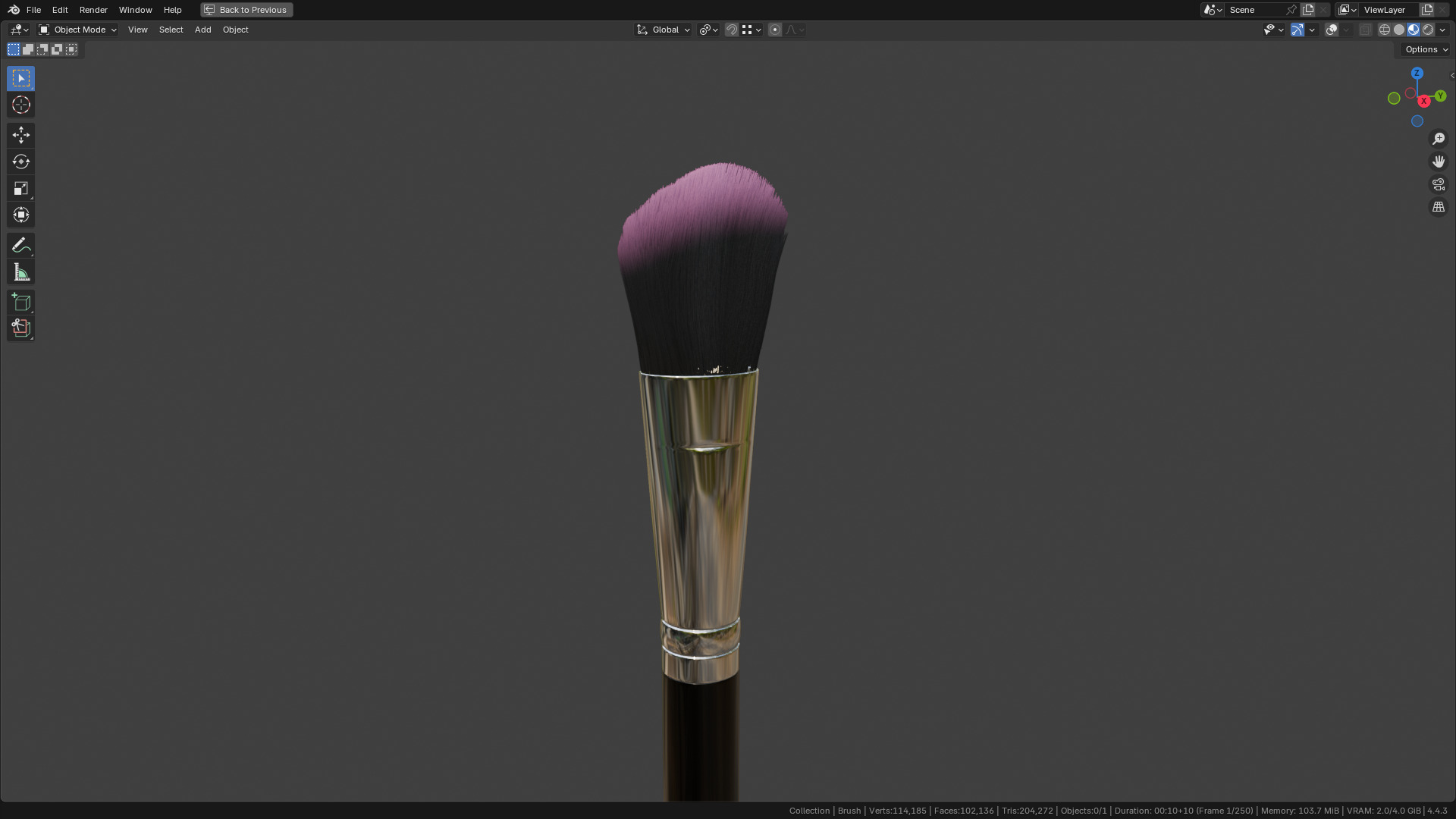 Make Up Brush PBR 23 3D model_28