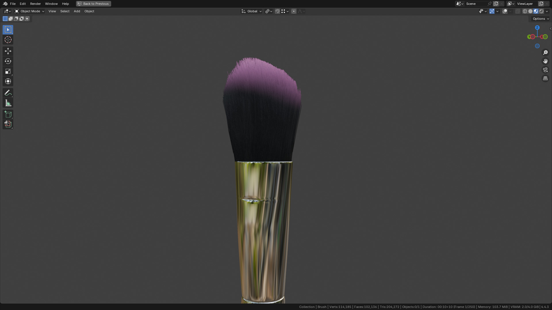 Make Up Brush PBR 23 3D model_42