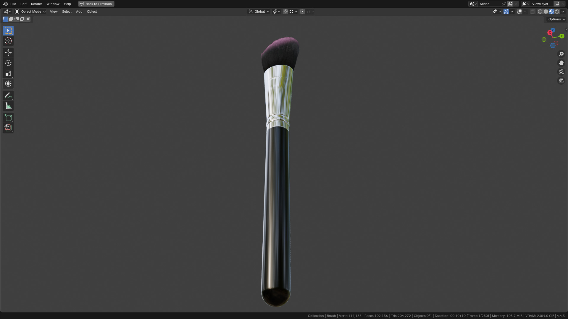 Make Up Brush PBR 23 3D model_10
