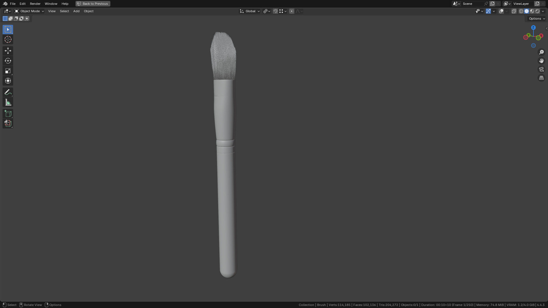 Make Up Brush PBR 23 3D model_19