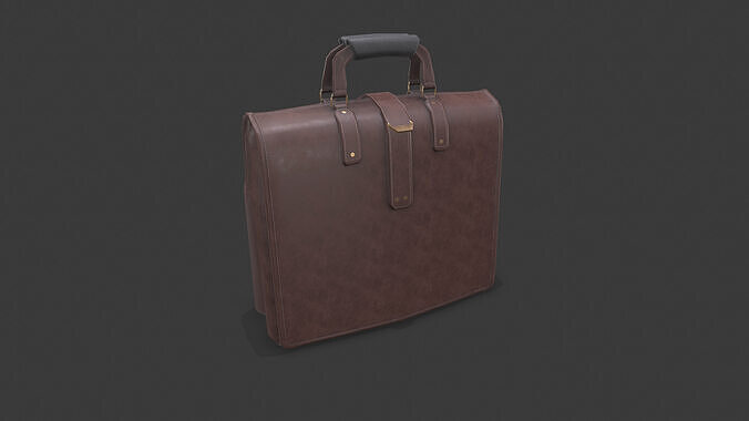 Old Vintage Leather Bag Low-poly PBR Low-poly 3D model