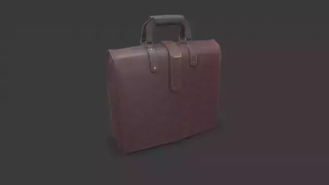 Old Vintage Leather Bag Low-poly PBR