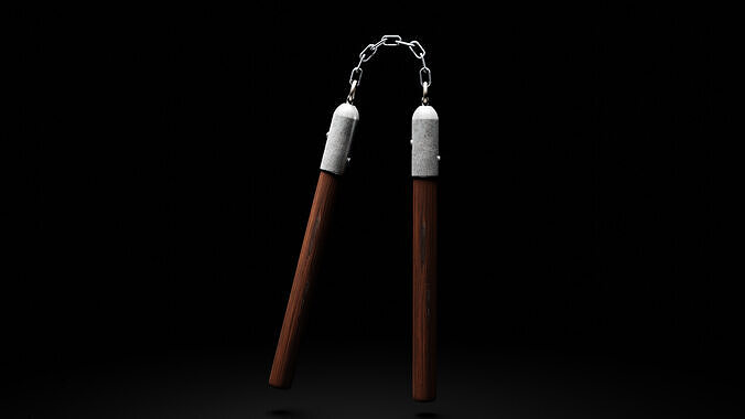 Realistic Wooden Nunchaku 3D Model 3D model