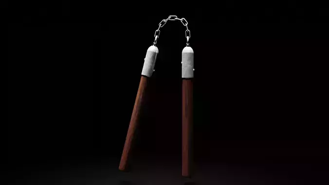 Realistic Wooden Nunchaku 3D Model 3D model