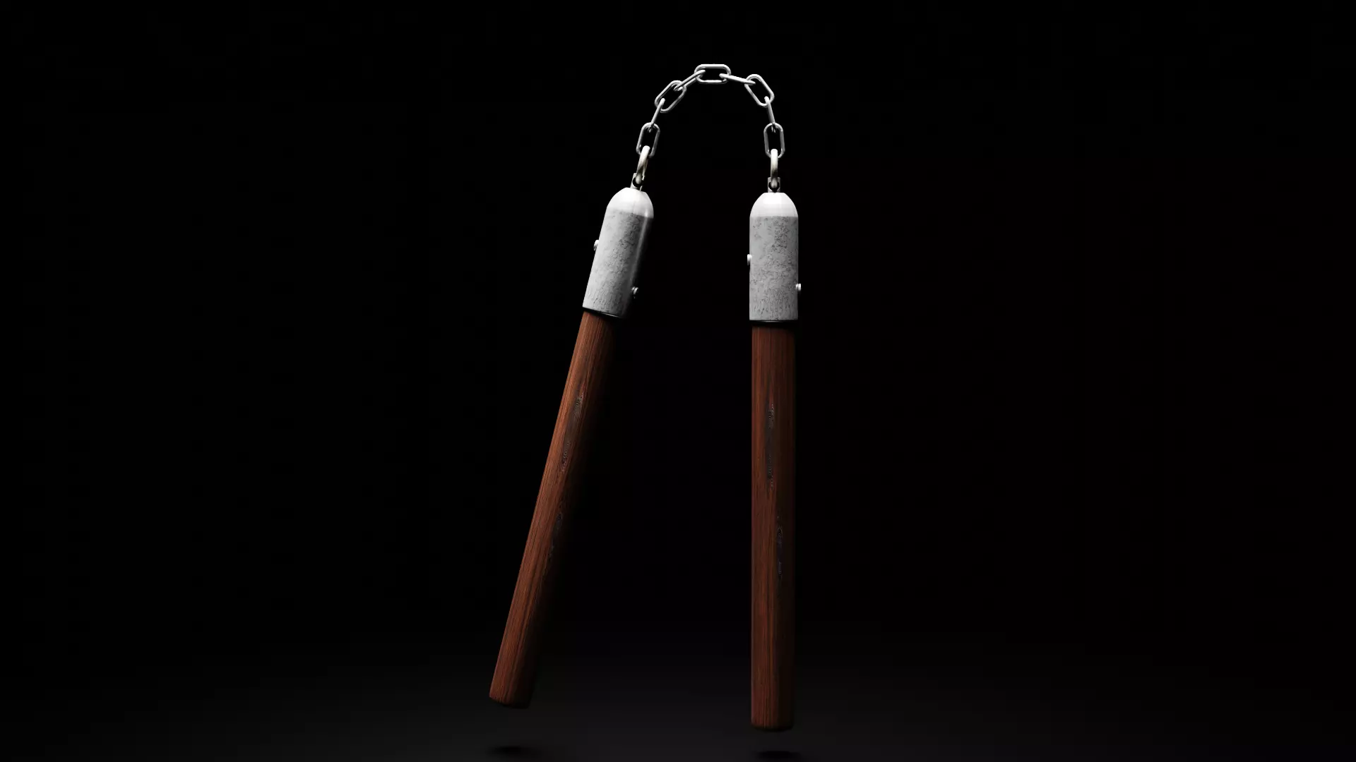 Realistic Wooden Nunchaku 3D Model 3D model_0
