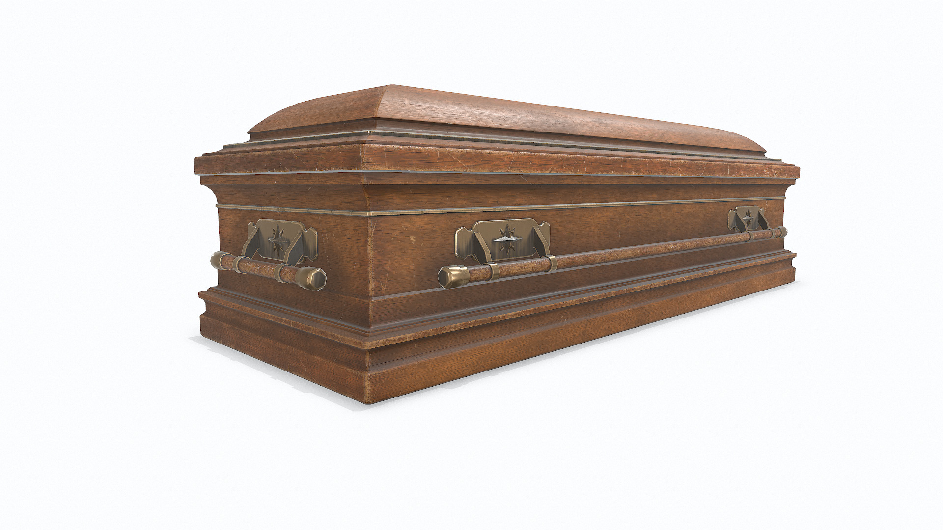 Old Coffin Low-poly PBR Low-poly 3D model_9