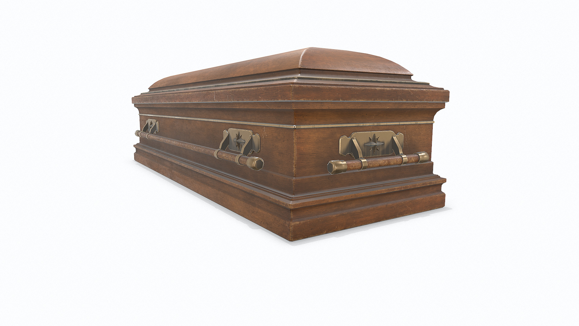 Old Coffin Low-poly PBR Low-poly 3D model_6