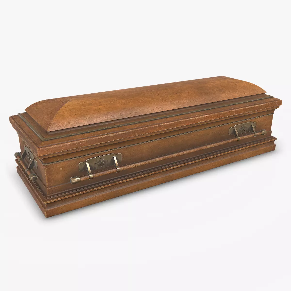 Old Coffin Low-poly PBR Low-poly 3D model_0