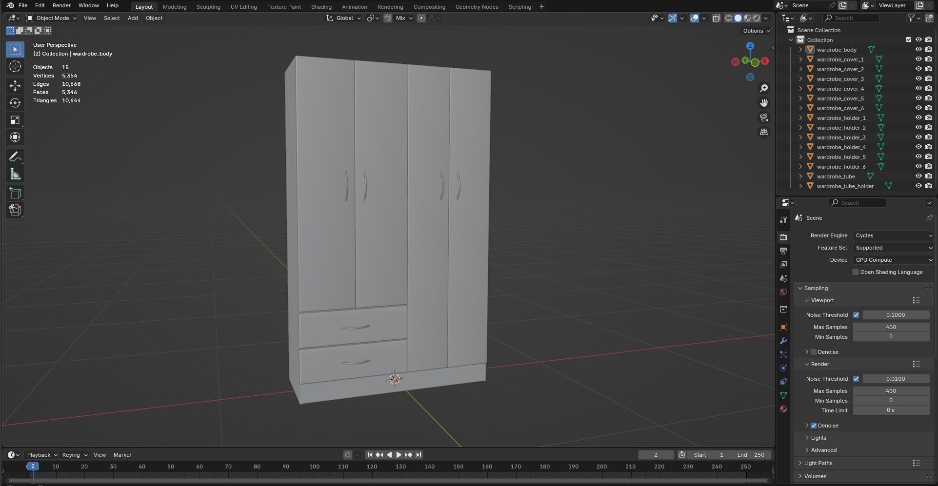 Wardrobe CG4 3D model_10
