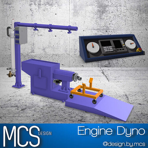 Engine Dyno set scale model 3D print model