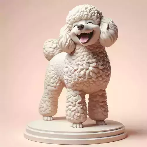 794 Laughing Poodle  Totem  Full Body 3D Model  pug 3D print model